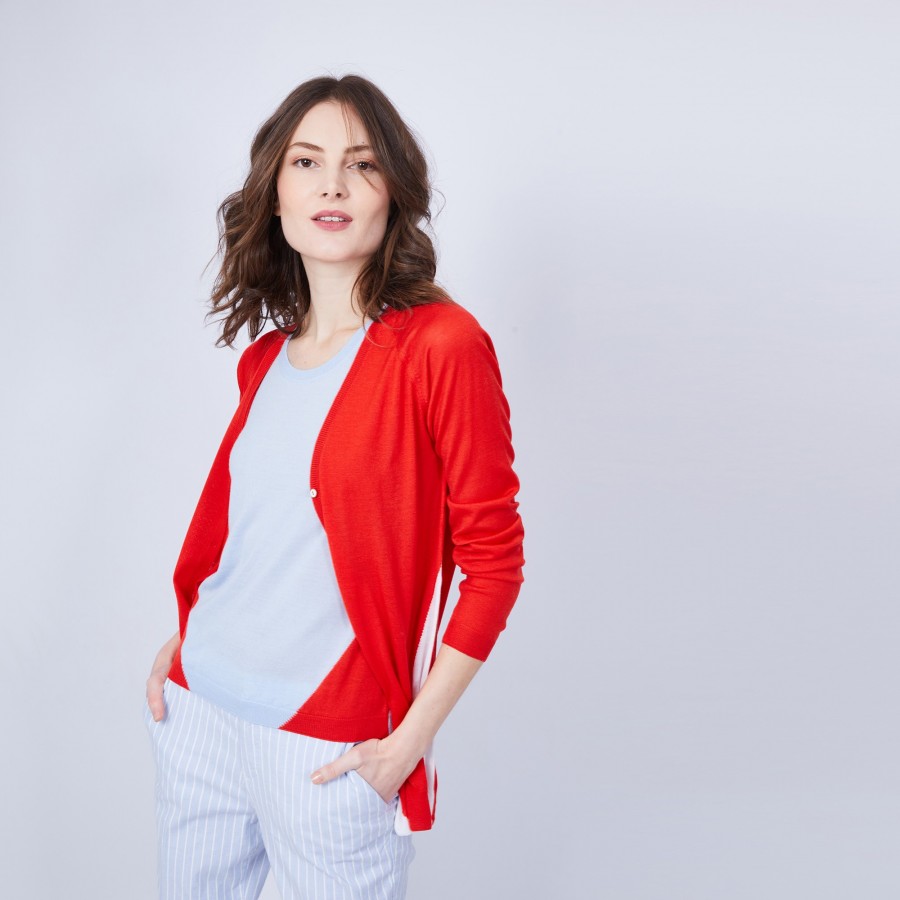 Gilet bicolore col V - Jasmin