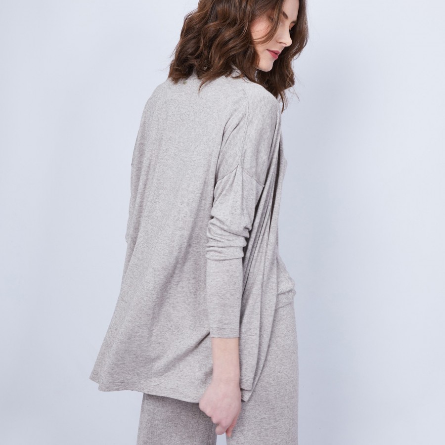 Gilet col châle en bambou cachemire - Hani