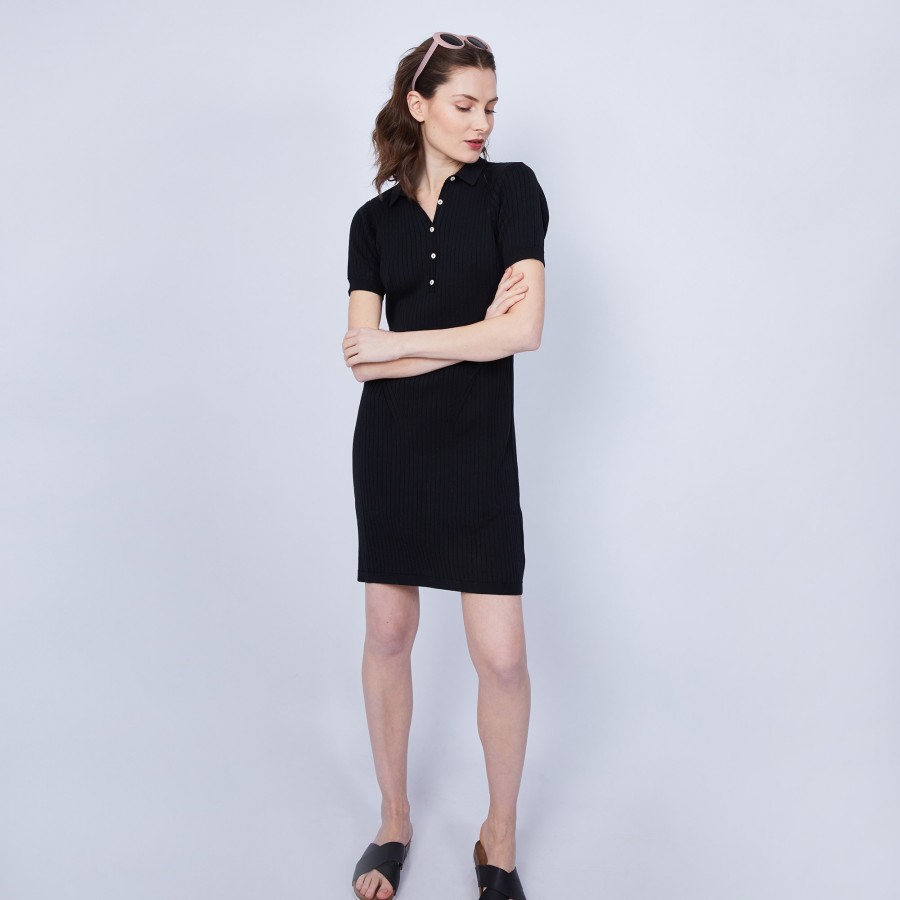 Robe col polo en coton - Jacee