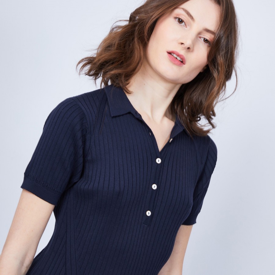 Robe col polo en coton - Jacee