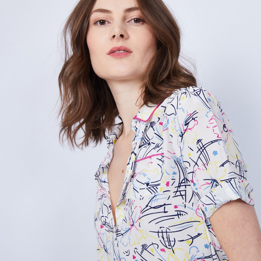 Robe chemise en crêpe de soie Maison Montagut x Maison Martin Morel - Jade