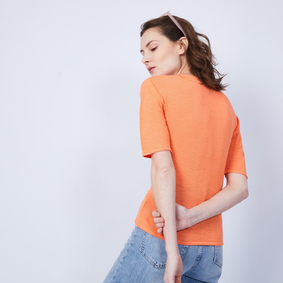 T-shirt uni col V - Mel