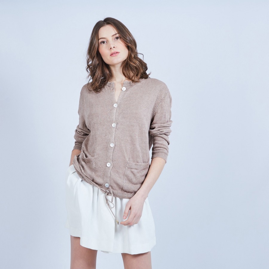 Gilet avec cordon en lin - Mellia