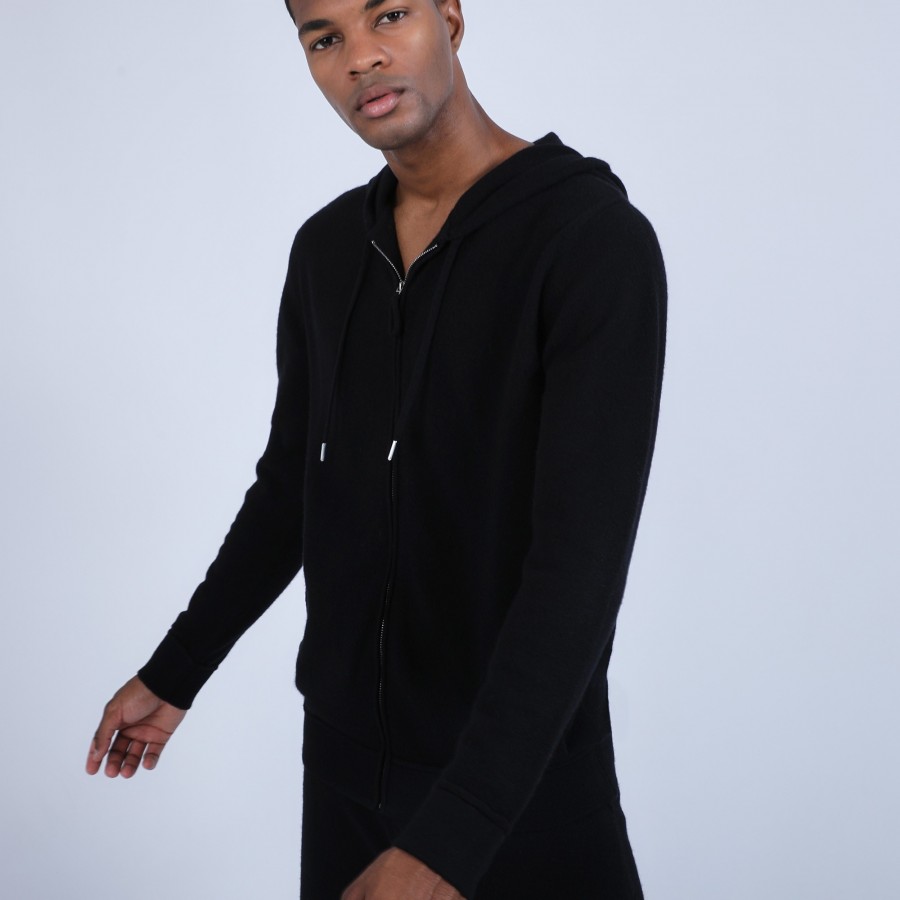 Sweat zippé à capuche cachemire - Owen