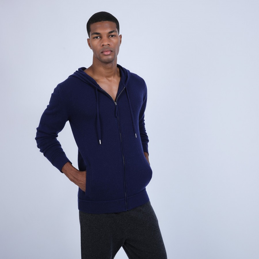 Sweat zippé à capuche cachemire - Owen