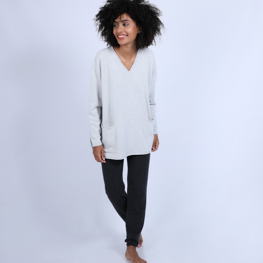 Pull en cachemire ample col V - Hilary