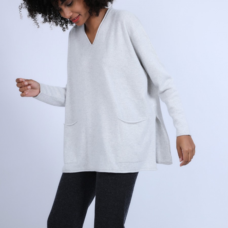 Pull en cachemire ample col V - Hilary