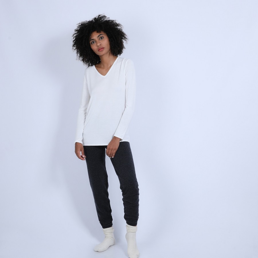 Pull col V oversize en bambou cachemire - Hoani