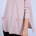 Pull en cachemire ample col V - Hilary 6361 opale - 12 beige clair
