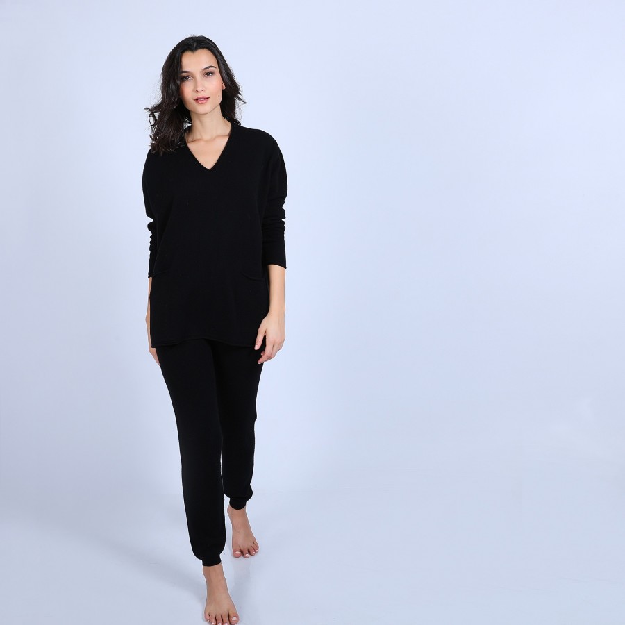 Pull en cachemire ample col V - Hilary