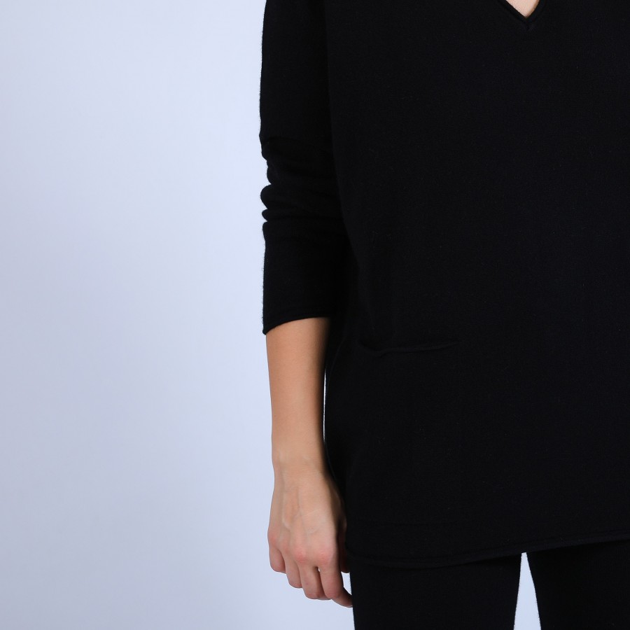 Pull en cachemire ample col V - Hilary