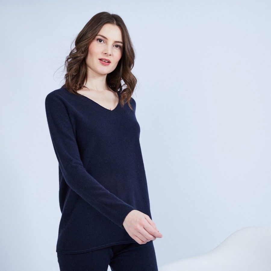 Pull col V en cachemire - Olgae