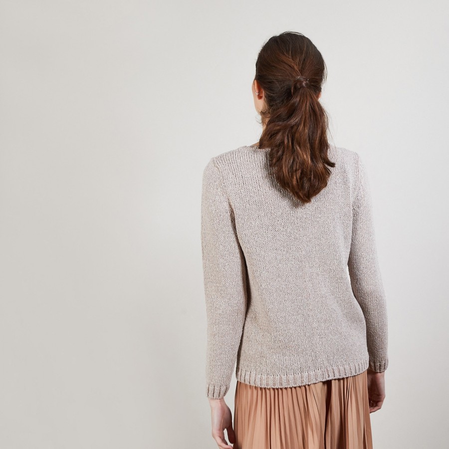 BENJI. PULL COL ROND LAINE ET COTON