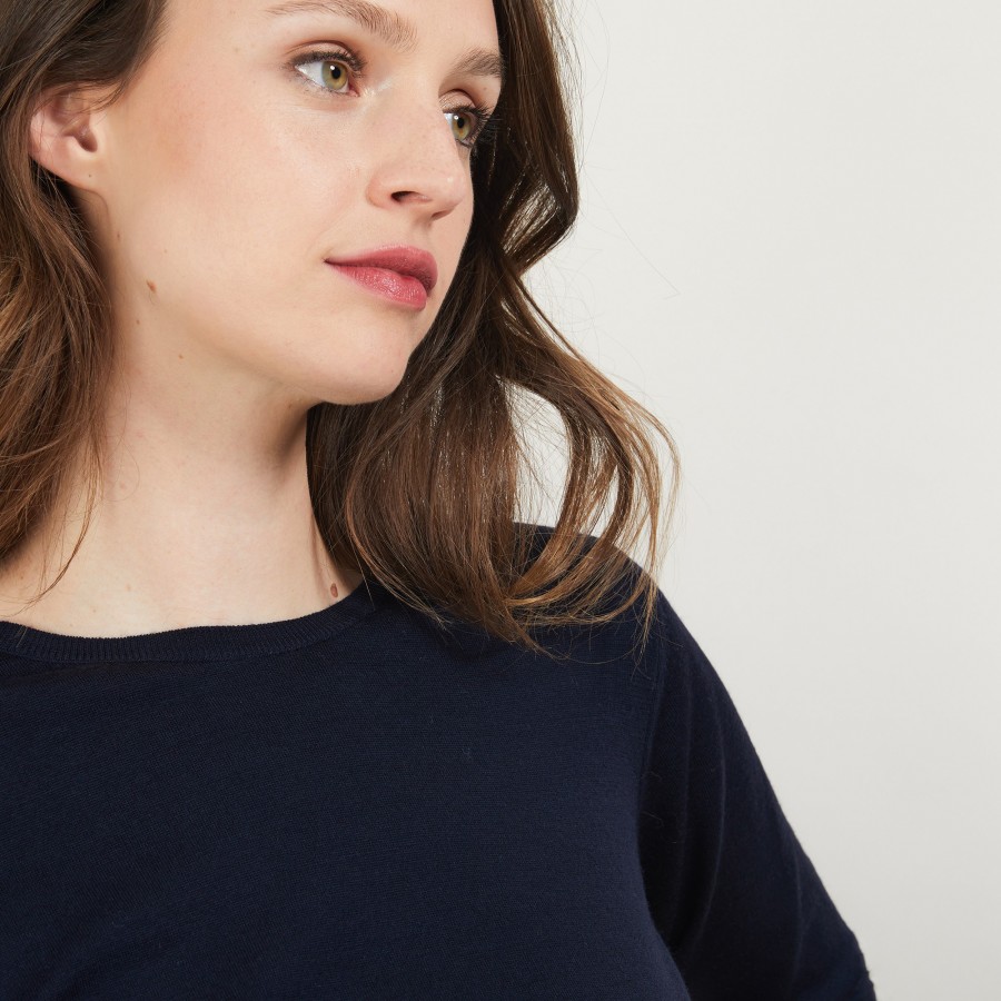 Pull col rond en laine- Bérenice