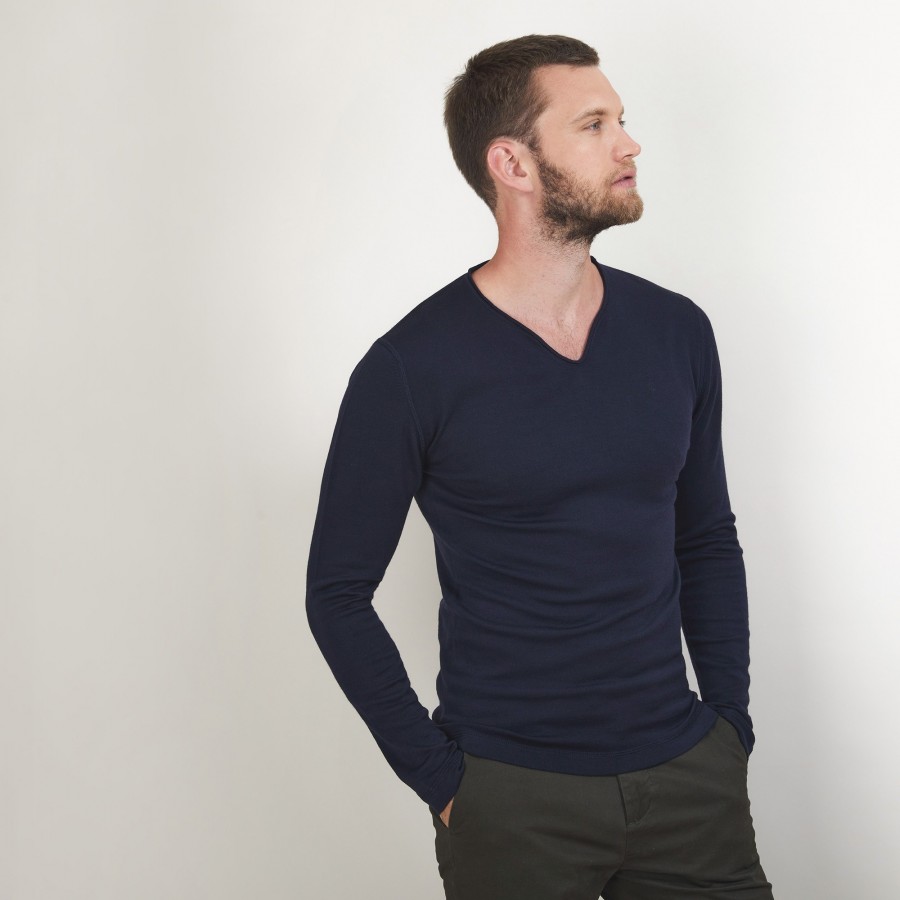 Pull col tunisien en laine - Bonno