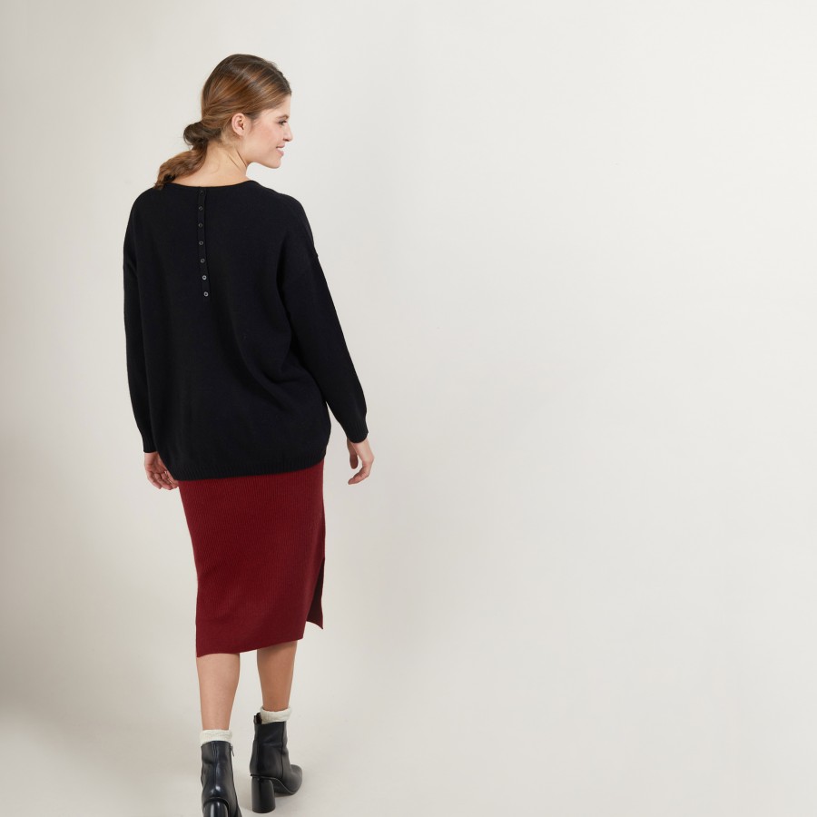 Cashmere buttoned sweater at the back - Bahia