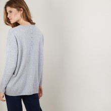 Cashmere buttoned sweater at the back - Bahia