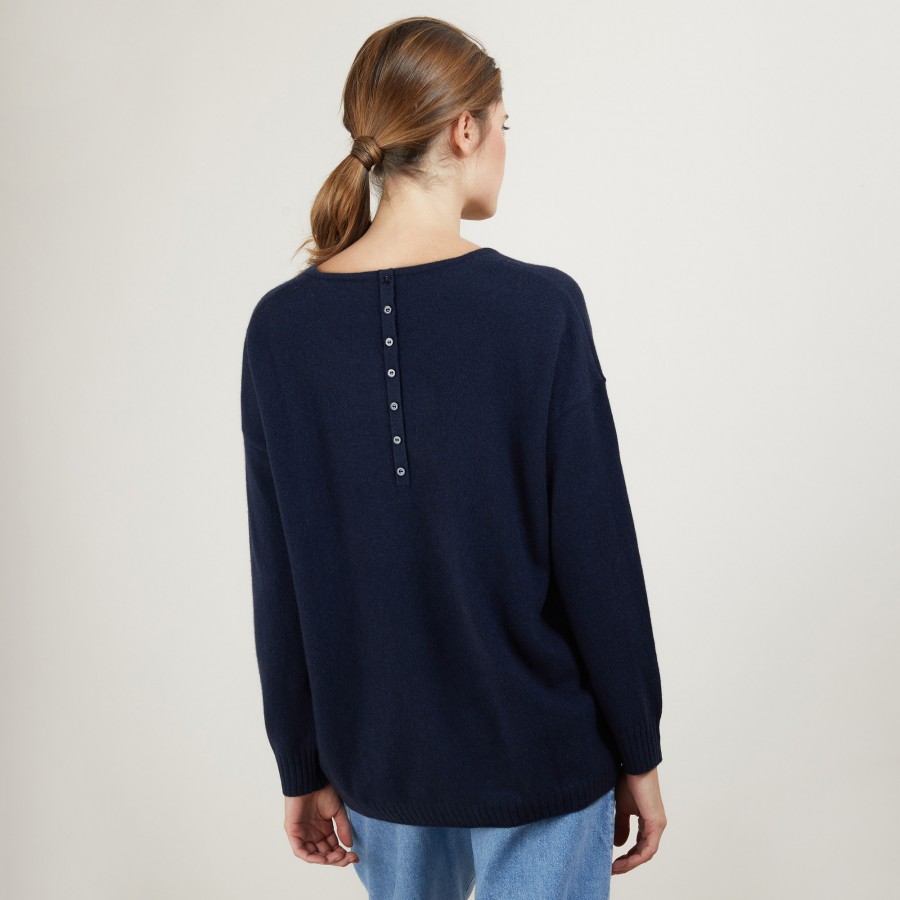 Cashmere buttoned sweater at the back - Bahia