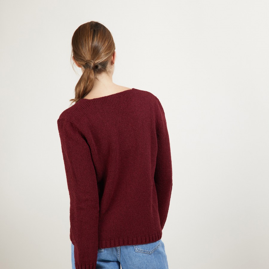 V-neck sweater in wool and silk - Blovis