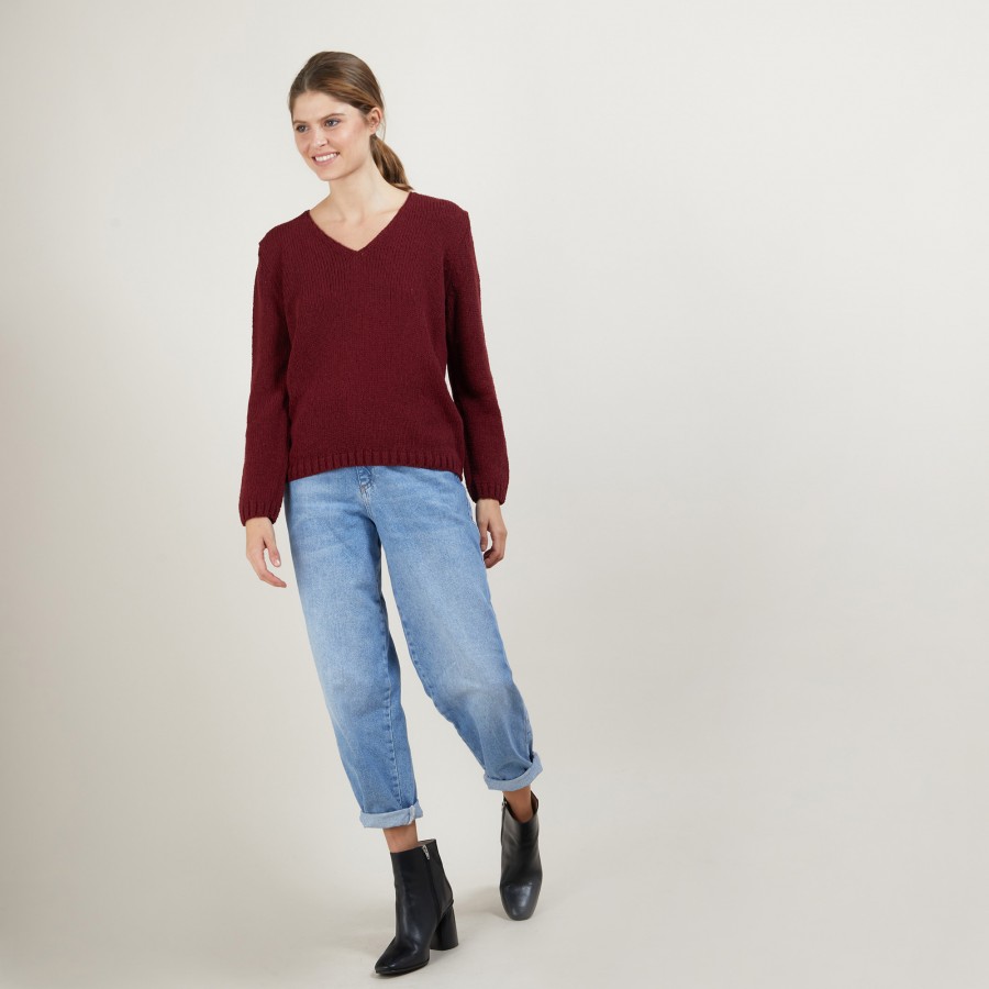 V-neck sweater in wool and silk - Blovis