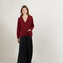 Cashmere V-neck cardigan - Brune