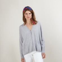 Cashmere V-neck cardigan - Brune