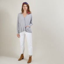 Cashmere V-neck cardigan - Brune