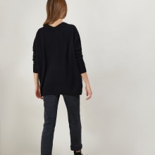 V-neck cashmere sweater with slits - Brendao