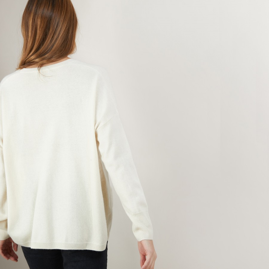 Cashmere V-neck cardigan - Brune