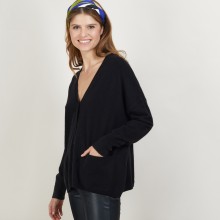 Cashmere V-neck cardigan - Brune