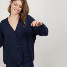 Cashmere V-neck cardigan - Brune