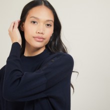 Buttoned shoulder wool sweater - Gipsy