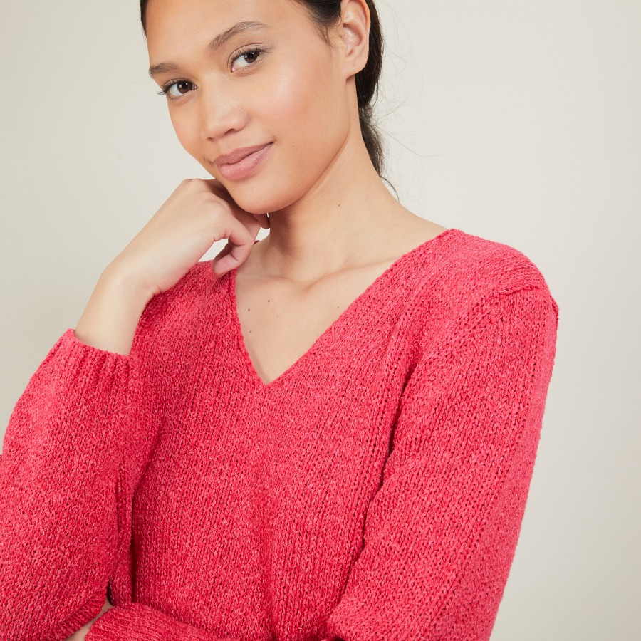 V-neck sweater in wool and silk - Blovis