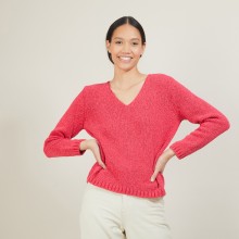 V-neck sweater in wool and silk - Blovis