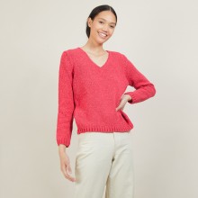 V-neck sweater in wool and silk - Blovis