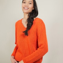 V-neck sweater in wool and silk - Blovis