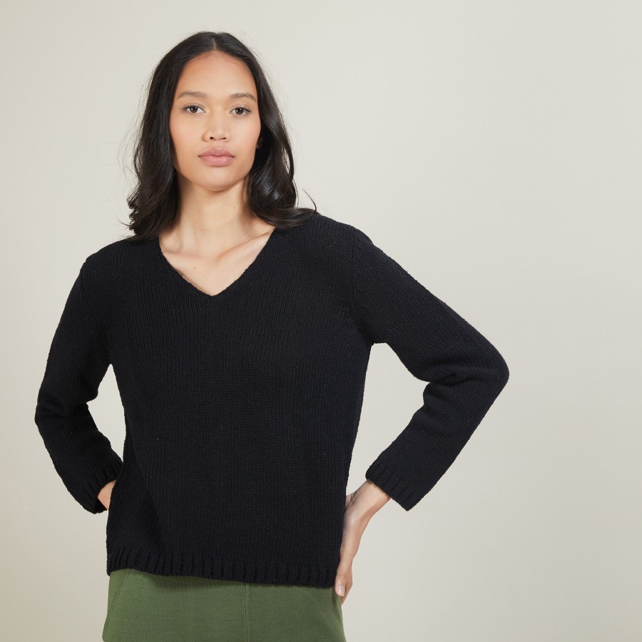 V-neck sweater in wool and silk - Blovis