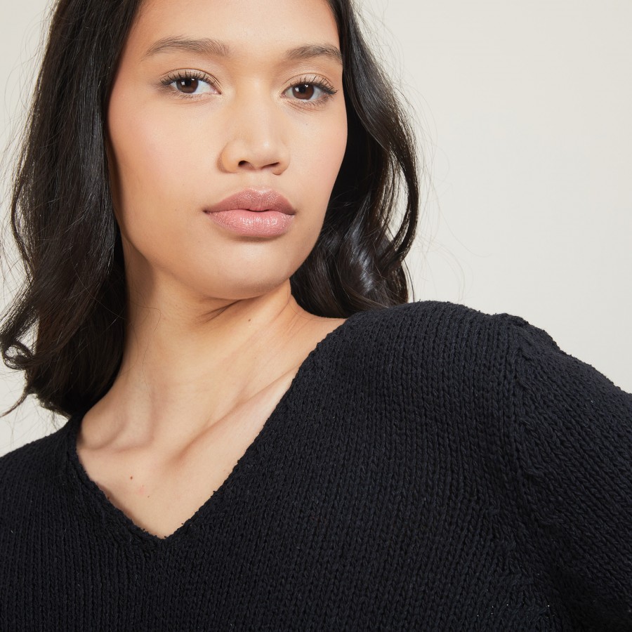 V-neck sweater in wool and silk - Blovis