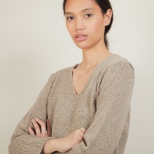 V-neck sweater in wool and silk - Blovis