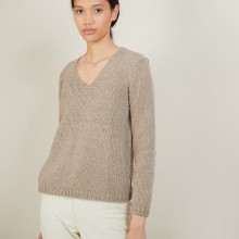 V-neck sweater in wool and silk - Blovis