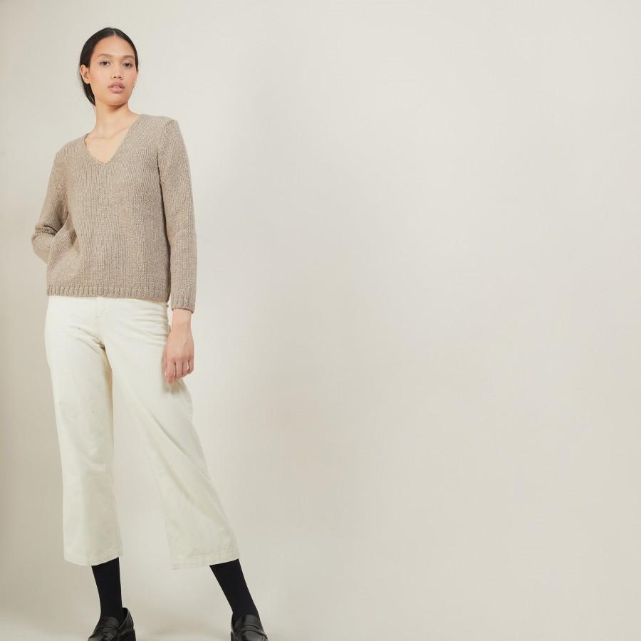 V-neck sweater in wool and silk - Blovis