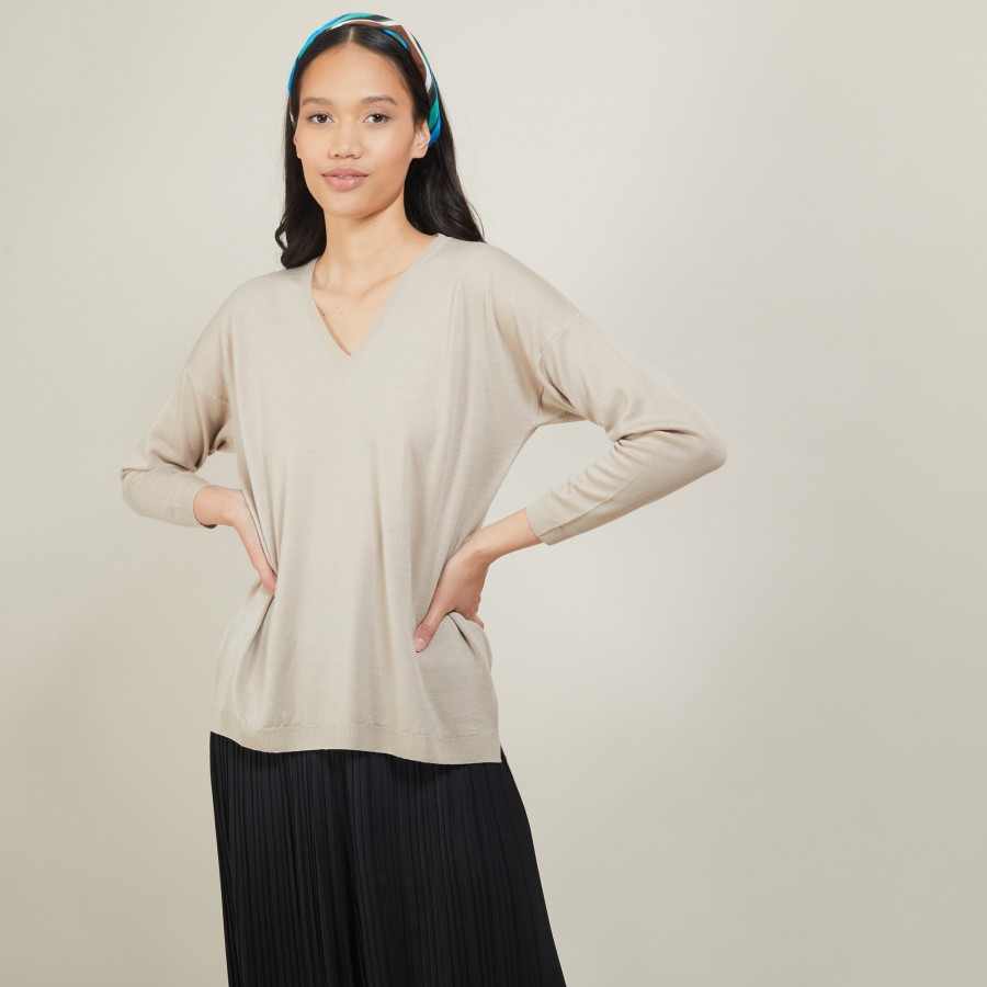 V-neck wool sweater - Bernice