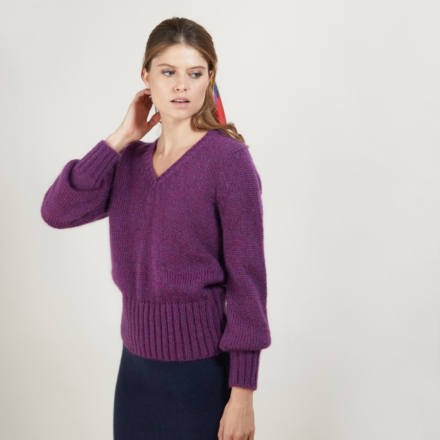 Pull col V en mohair - Gracy