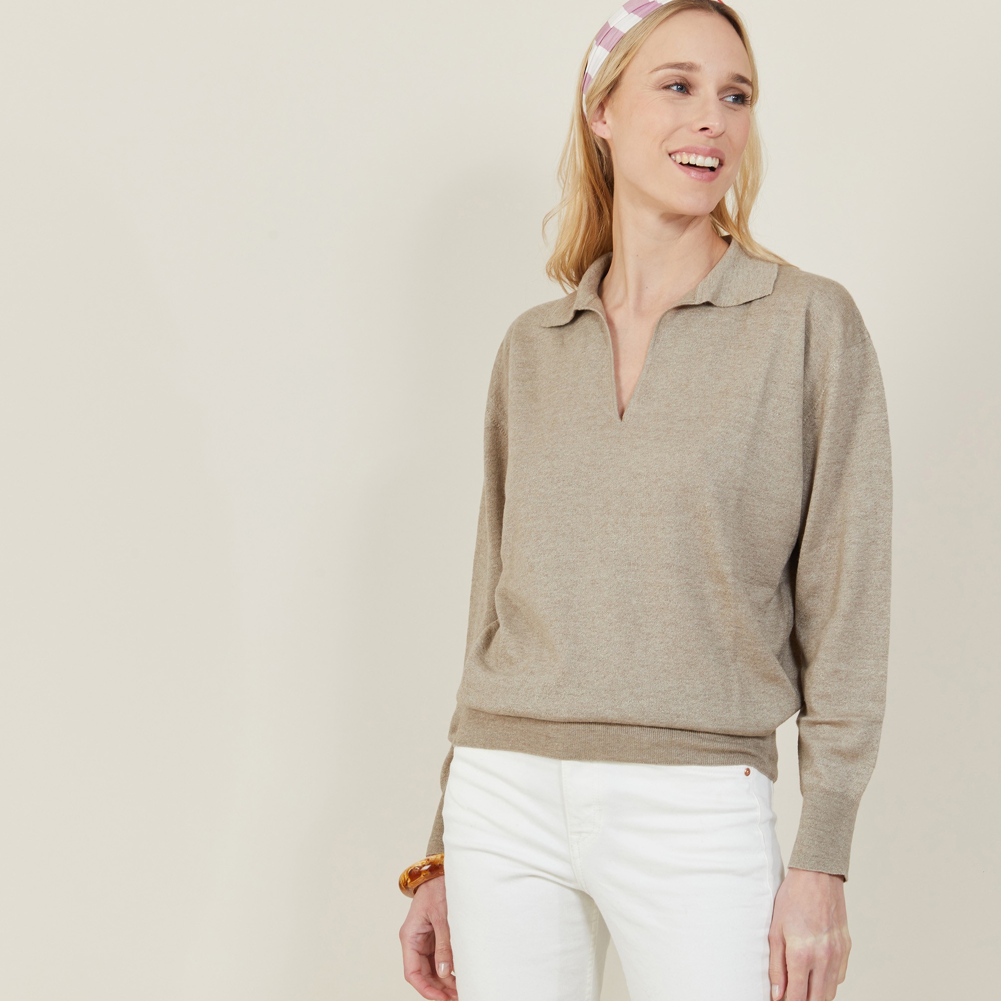 cashmere sweater polo