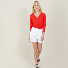 Cardigan à poches en lin flammé - Bao