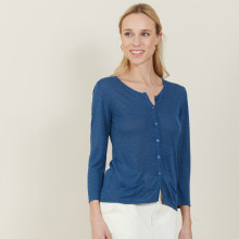Cardigan à poches en lin flammé - Bao