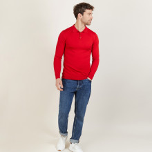 Polo homme 100% laine Evan Bleu foncé