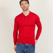 Polo homme 100% laine Evan Bleu foncé