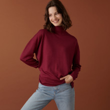 Turtleneck sweater with slits in merino wool - Amy