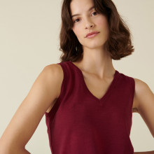 Jersey point merino wool V-neck tank top - Atta